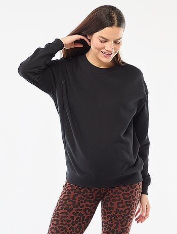 Felpa da allattamento in felpa garzata