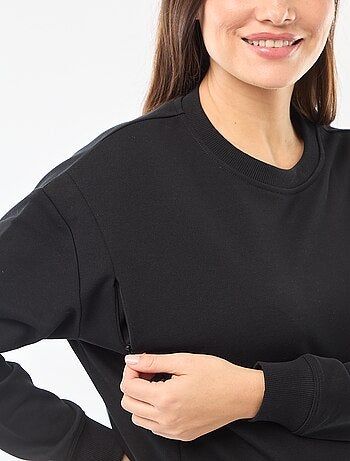 Felpa da allattamento in felpa garzata