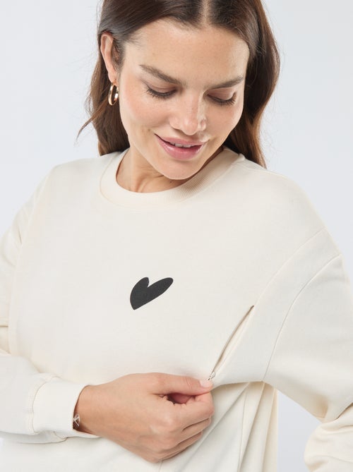 Felpa da allattamento in tessuto felpato - Kiabi