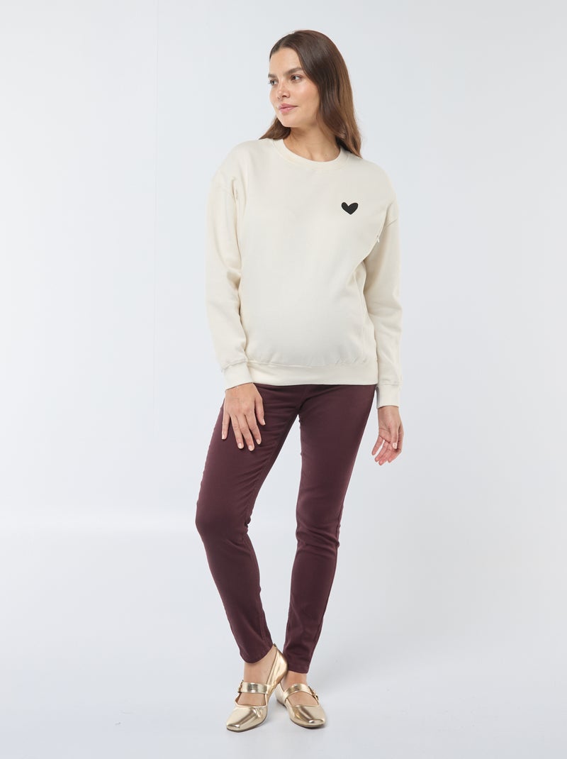 Felpa da allattamento in tessuto felpato Beige - Kiabi