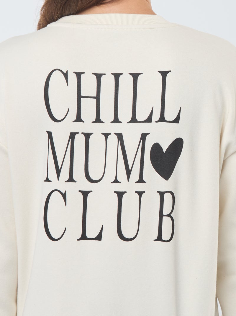 Felpa da allattamento in tessuto felpato Beige - Kiabi