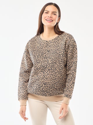 Felpa da allattamento in tessuto felpato