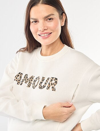 Felpa da allattamento in tessuto felpato