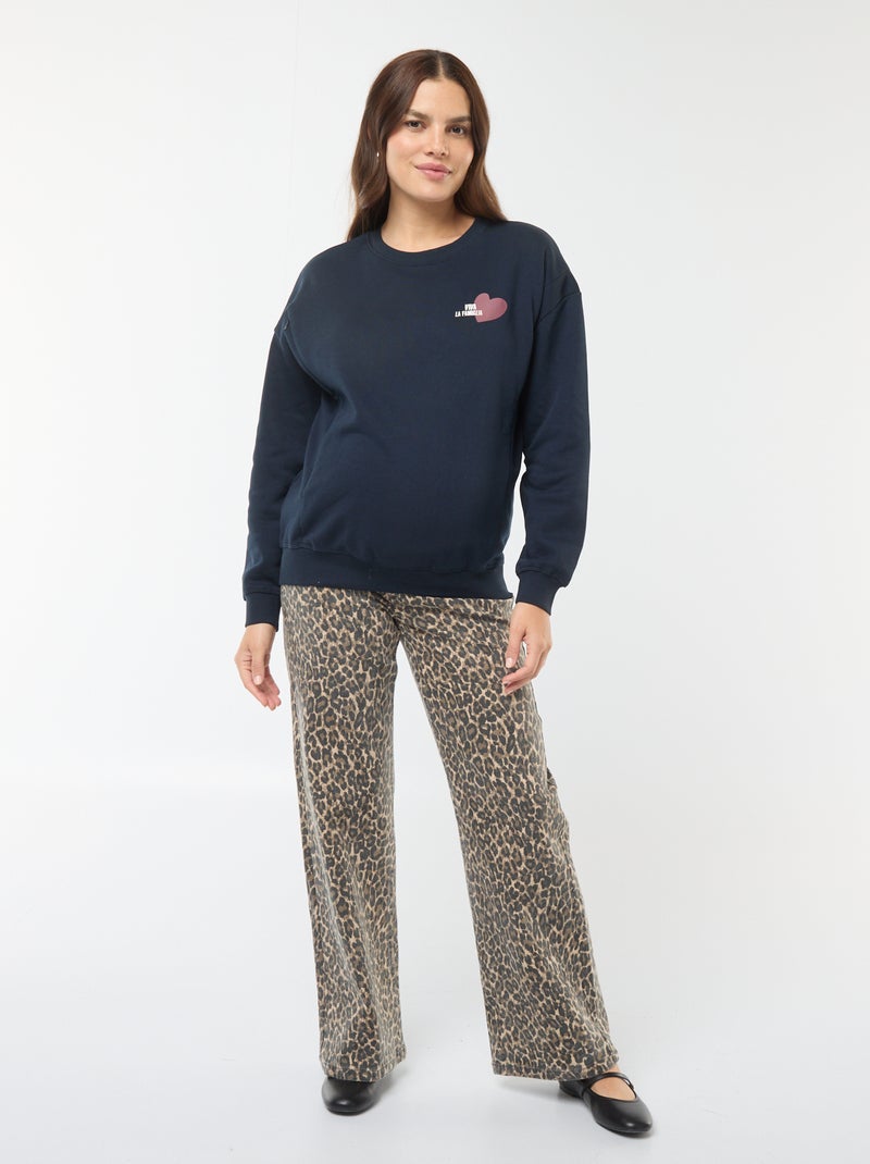 Felpa da allattamento in tessuto felpato Blu - Kiabi