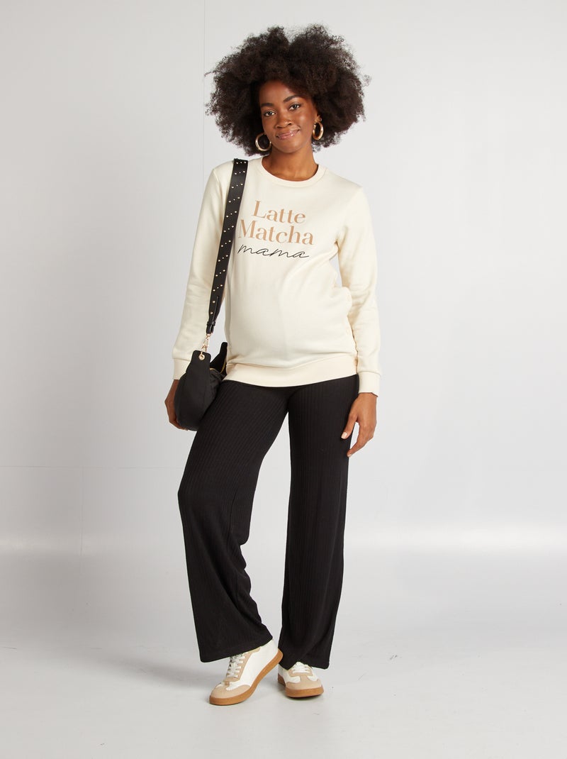 Felpa da allattamento stampato BEIGE - Kiabi