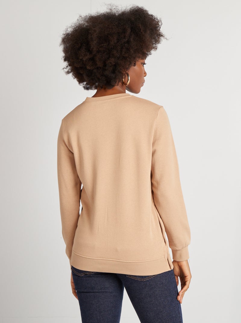 Felpa da allattamento stampato BEIGE - Kiabi