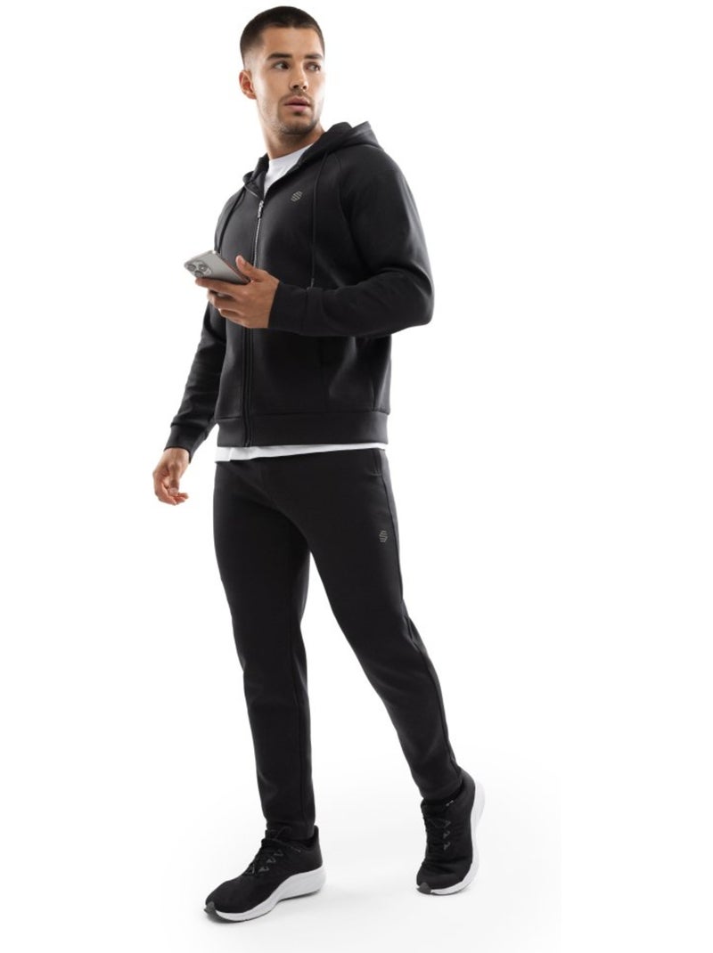 Felpa da allenamento con cerniera zip da uomo fitness uomo intrepid Nero - Kiabi
