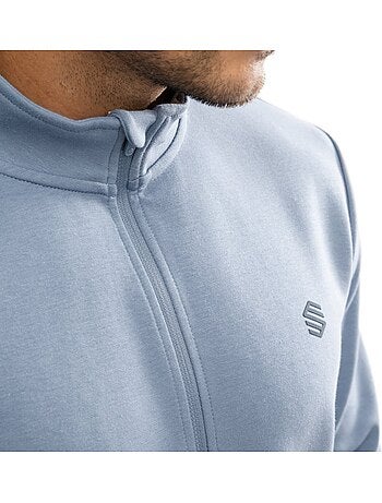 Felpa da allenamento da uomo con mezza zip fitness uomo blur