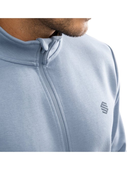 Felpa da allenamento da uomo con mezza zip fitness uomo blur - Kiabi