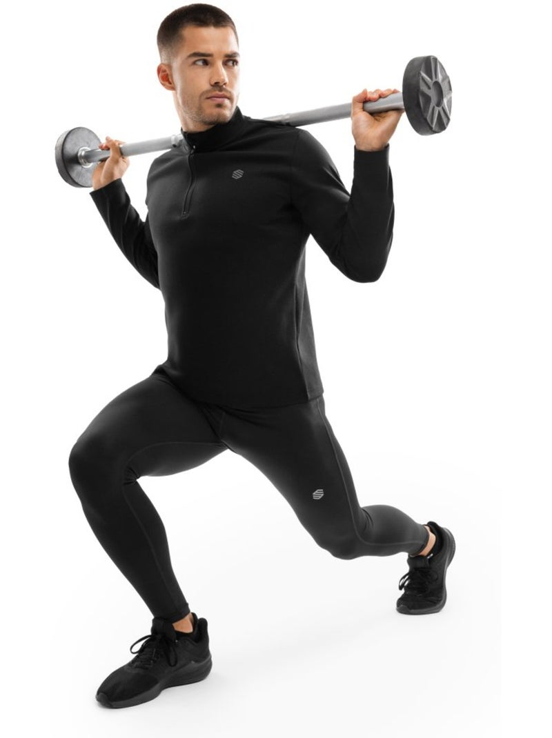 Felpa da allenamento da uomo con mezza zip fitness uomo inter Nero - Kiabi