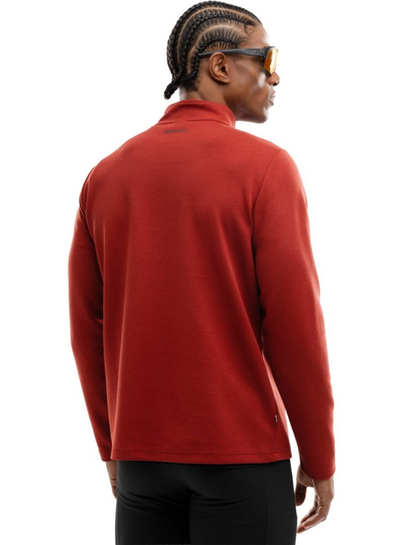 Felpa da allenamento da uomo con mezza zip fitness uomo torch Rosso - Kiabi