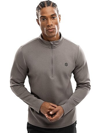 Felpa da allenamento da uomo con mezza zip fitness uomo troop