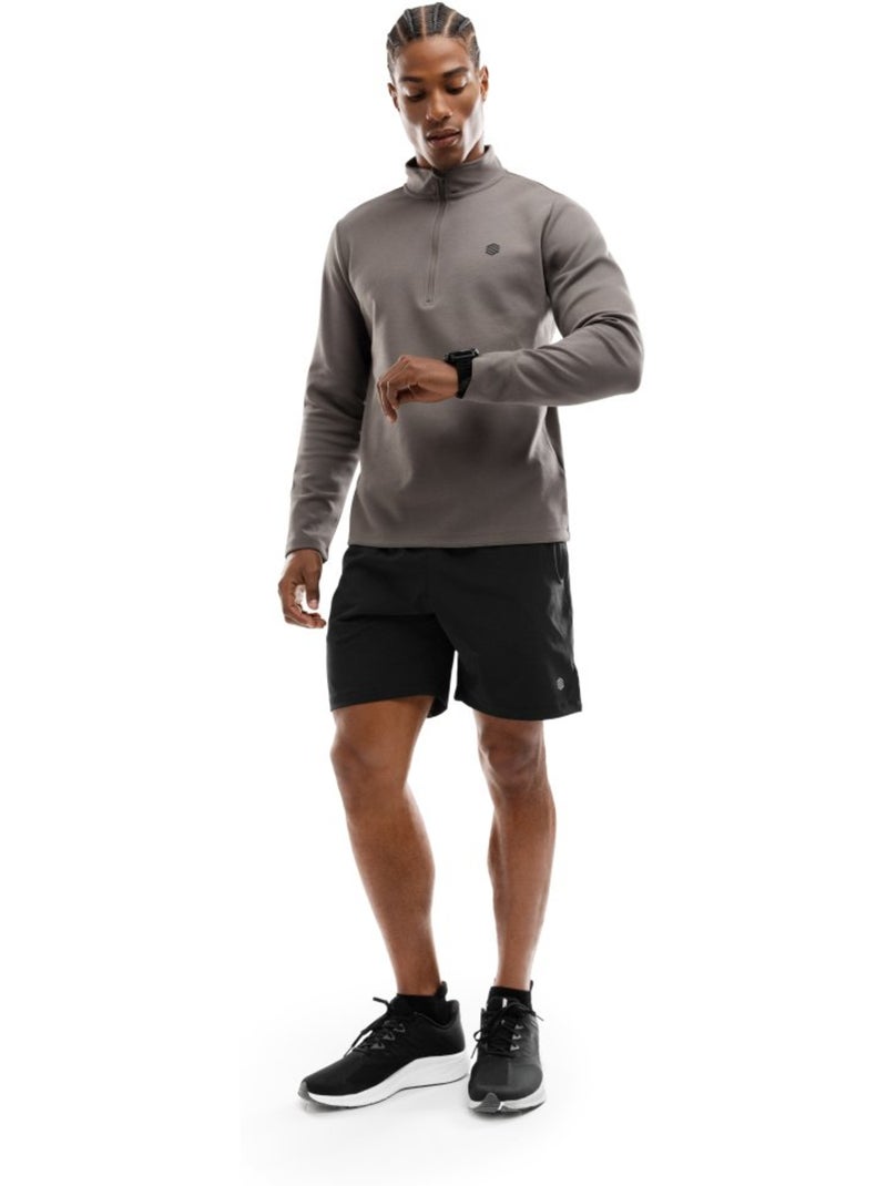 Felpa da allenamento da uomo con mezza zip fitness uomo troop Bianco Grigio - Kiabi