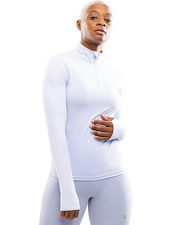 Felpa da corsa da donna con mezza zip fitness donna center lilac