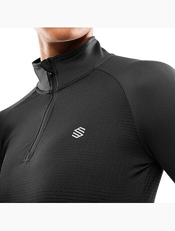 Felpa da corsa da donna con mezza zip fitness donna center