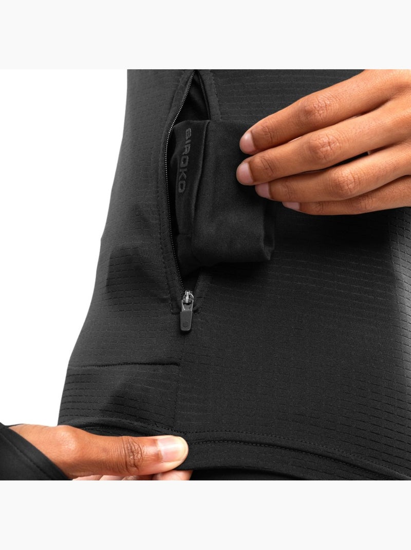 Felpa da corsa da donna con mezza zip fitness donna center Nero - Kiabi