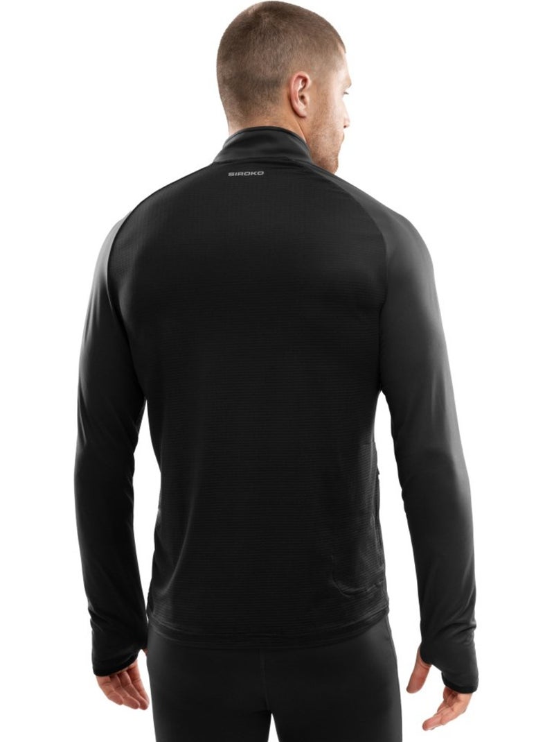 Felpa da corsa da uomo con mezza zip fitness uomo intuit Nero - Kiabi