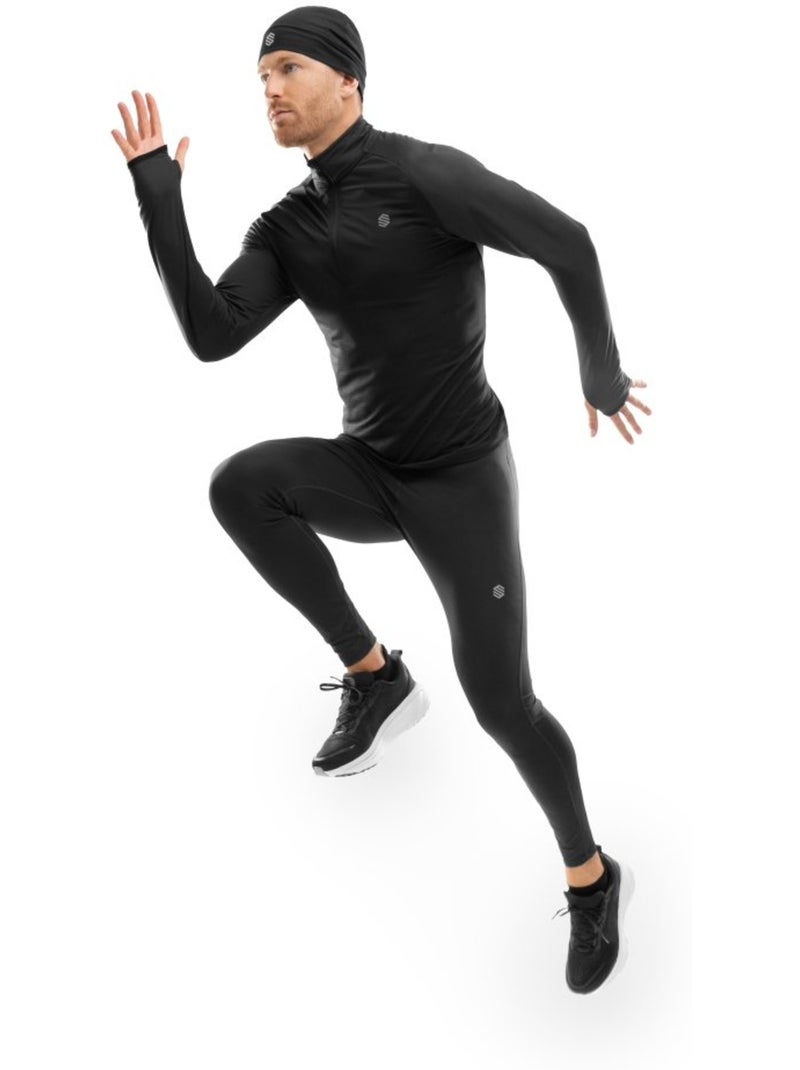 Felpa da corsa da uomo con mezza zip fitness uomo intuit Nero - Kiabi