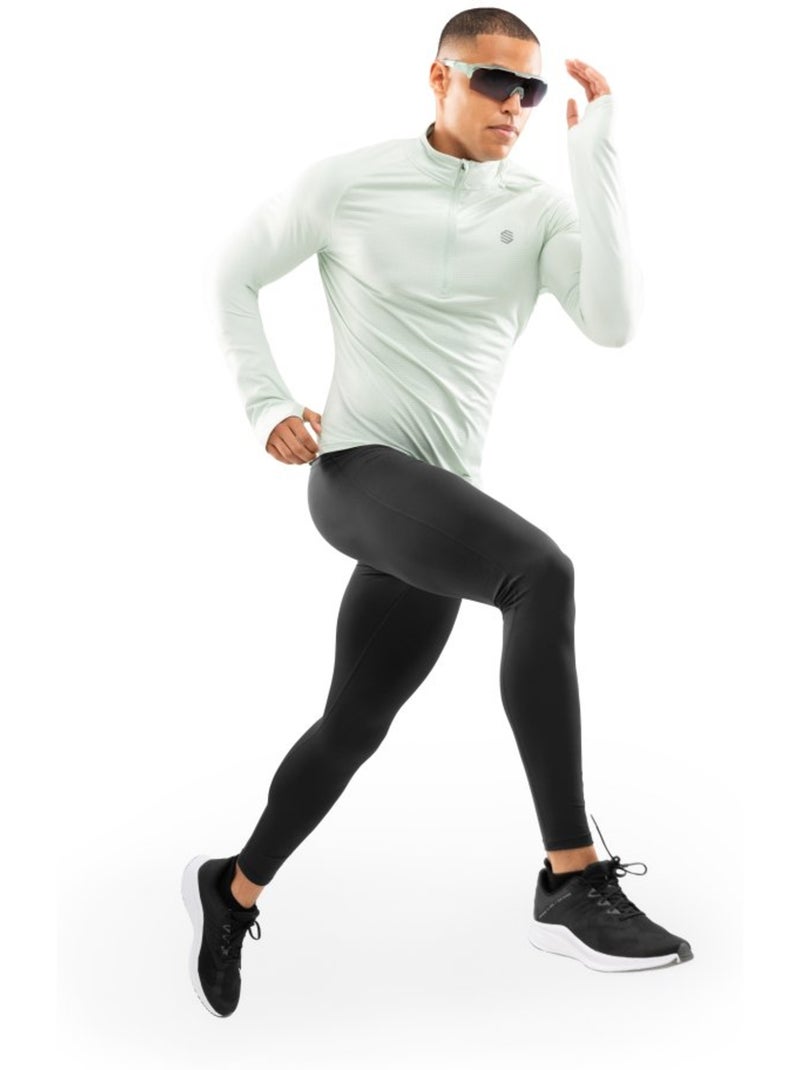 Felpa da corsa da uomo con mezza zip fitness uomo intuit Verde - Kiabi