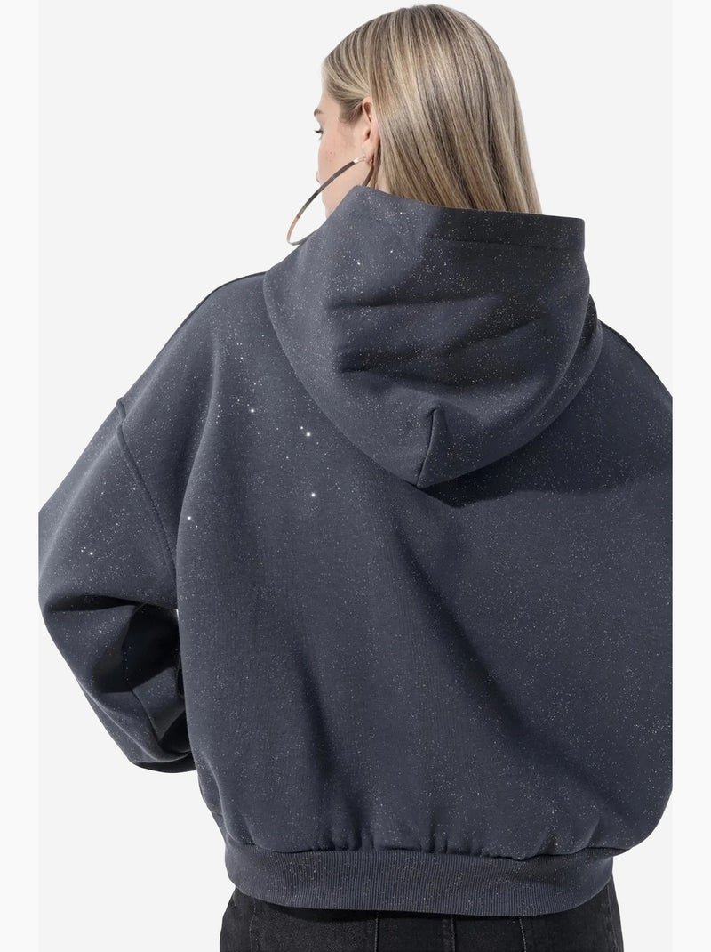 Felpa da donna in misto cotone busem Grigio nero - Kiabi