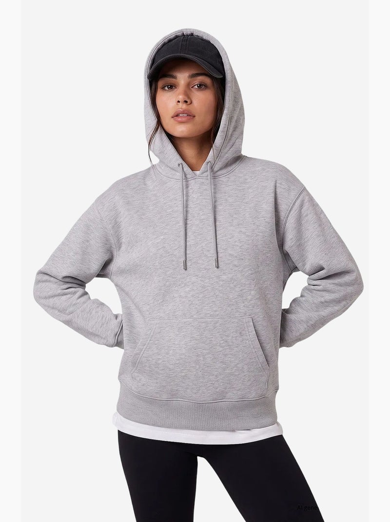Felpa da donna in misto cotone tommy Grigio chiaro - Kiabi