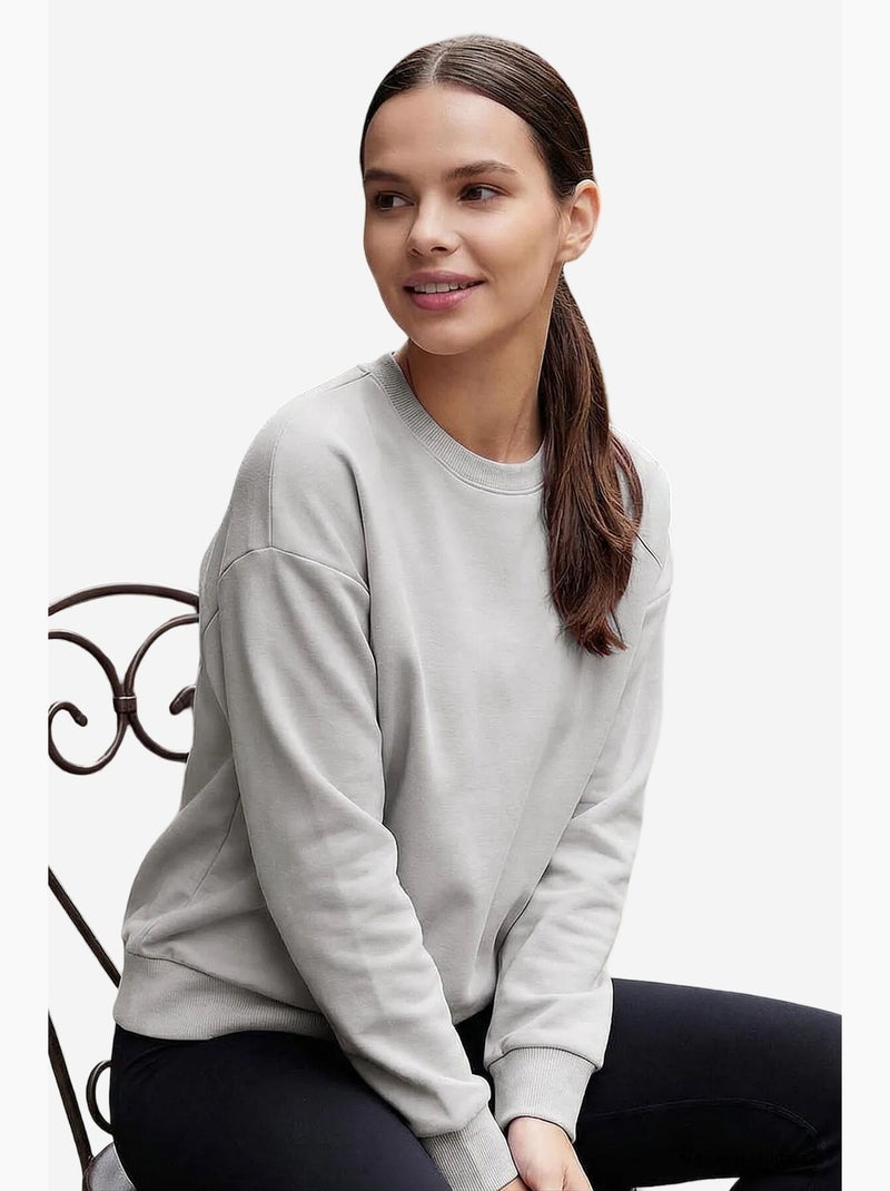 Felpa da donna in misto cotone tommy Grigio scuro - Kiabi