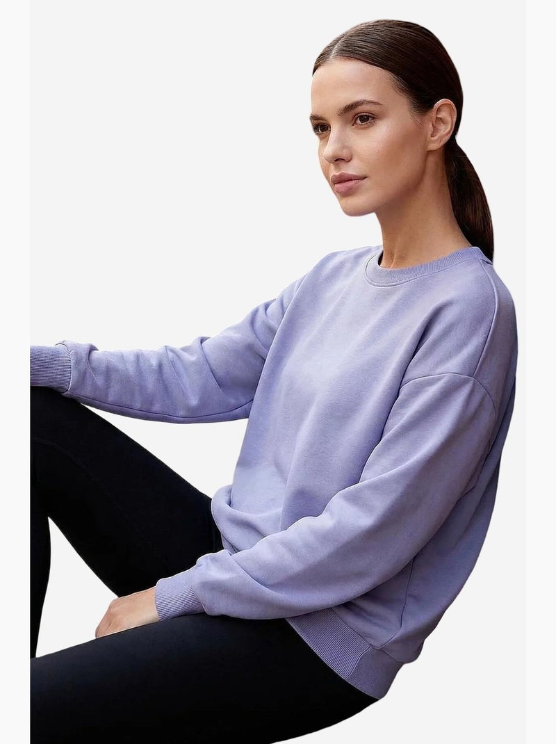 Felpa da donna in misto cotone tommy Lavanda - Kiabi