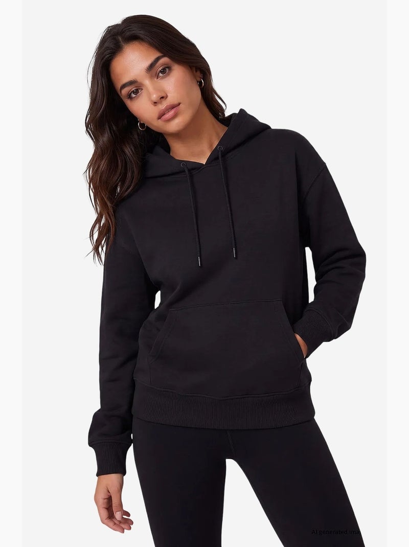 Felpa da donna in misto cotone tommy Nero - Kiabi