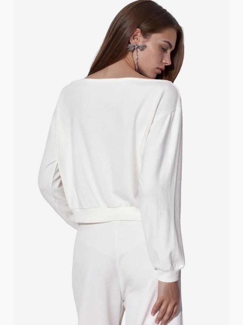 Felpa da donna in pile con girocollo busem Bianco - Kiabi