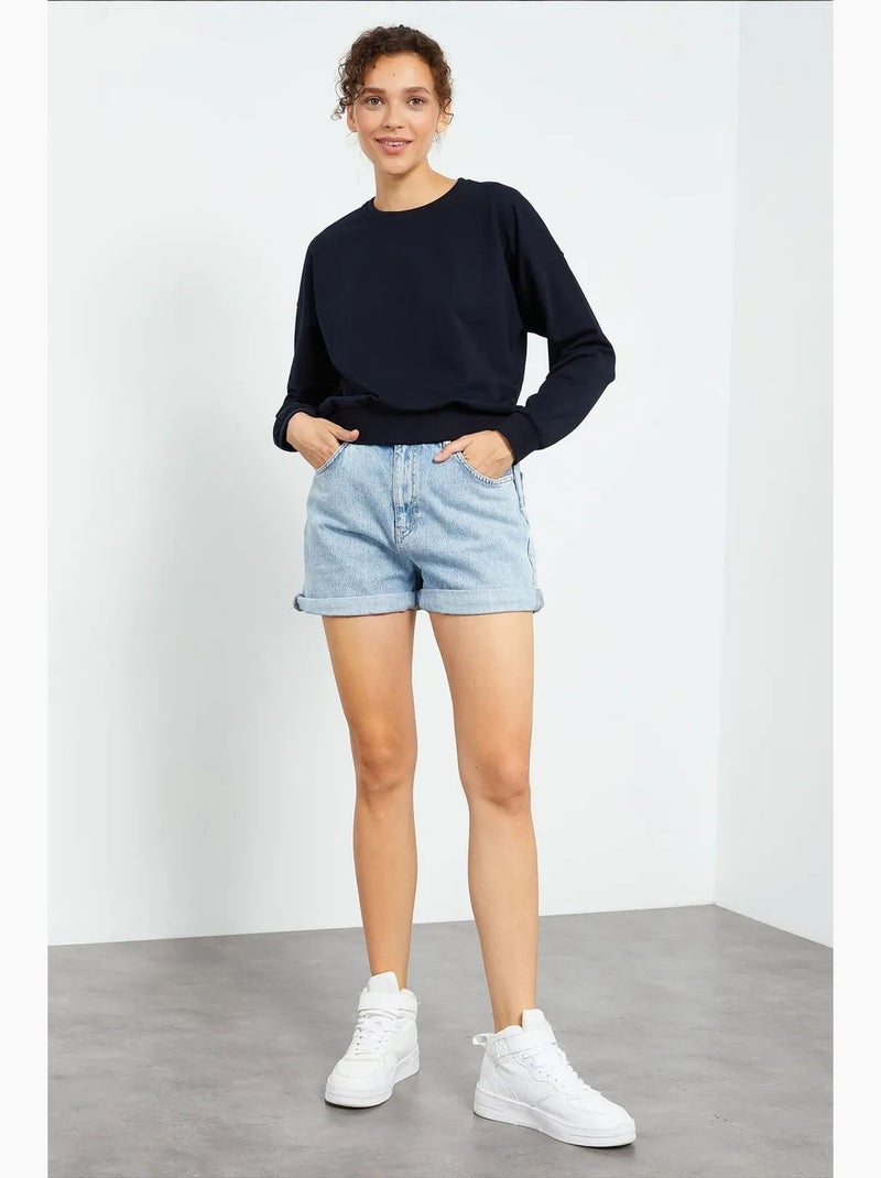 Felpa da donna relaxed con girocollo tommy Blu marino - Kiabi