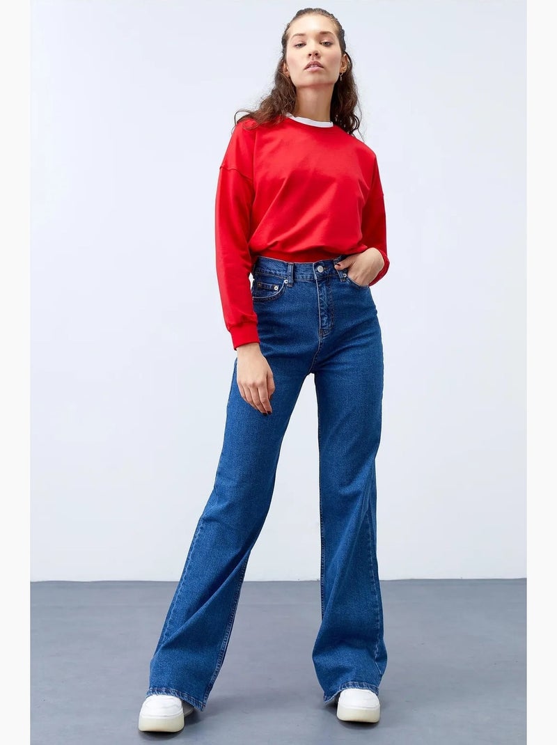 Felpa da donna relaxed con girocollo tommy Rosso - Kiabi