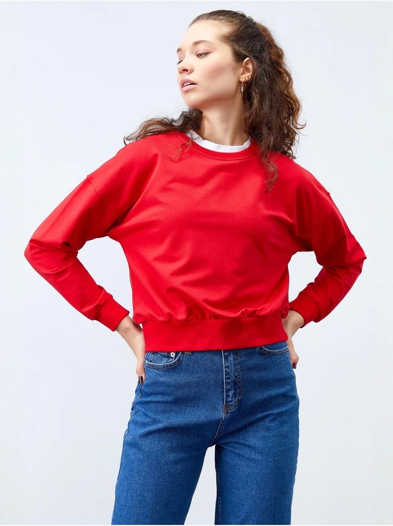 Felpa da donna relaxed con girocollo tommy Rosso - Kiabi