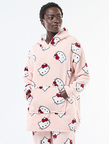 Felpa da notte con cappuccio 'Hello Kitty' effetto montone