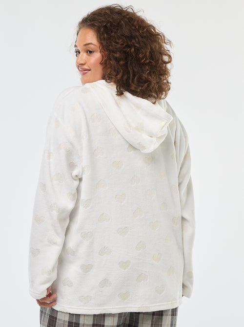 Felpa da notte in pile con cappuccio - Kiabi