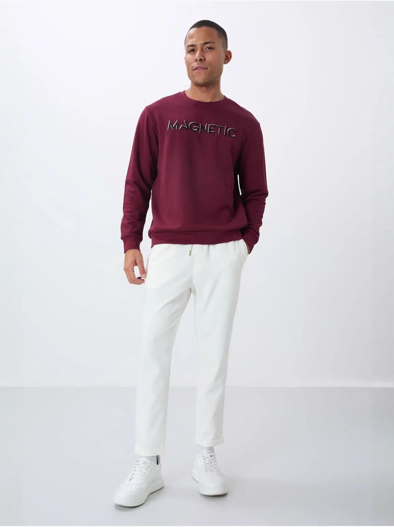 Felpa da uomo con stampa e girocollo tommy Rosso bordeaux - Kiabi