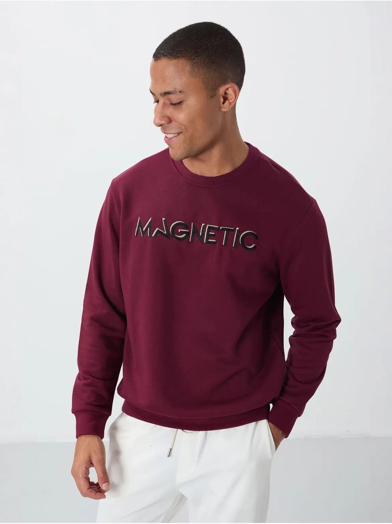Felpa da uomo con stampa e girocollo tommy Rosso bordeaux - Kiabi