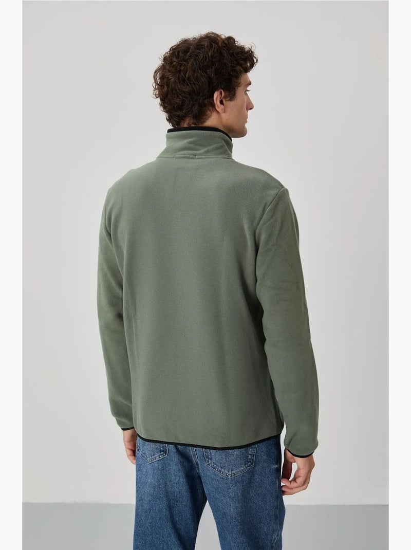 Felpa da uomo in peluche con zip frontale tommy Verde pastello - Kiabi