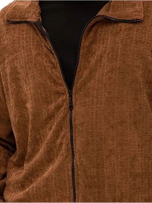 Felpa da uomo in velluto con zip frontale giesto - Kiabi Felpa da uomo in velluto con zip frontale giesto - Kiabi