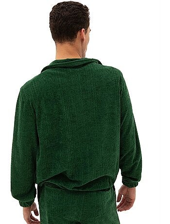 Felpa da uomo in velluto con zip frontale giesto