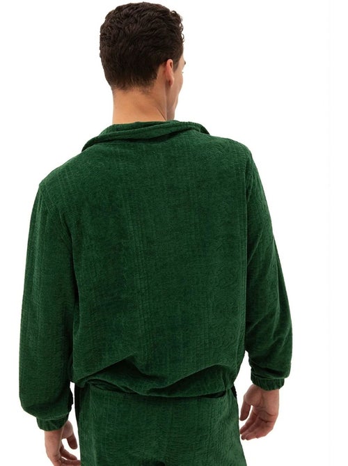 Felpa da uomo in velluto con zip frontale giesto - Kiabi Felpa da uomo in velluto con zip frontale giesto - Kiabi