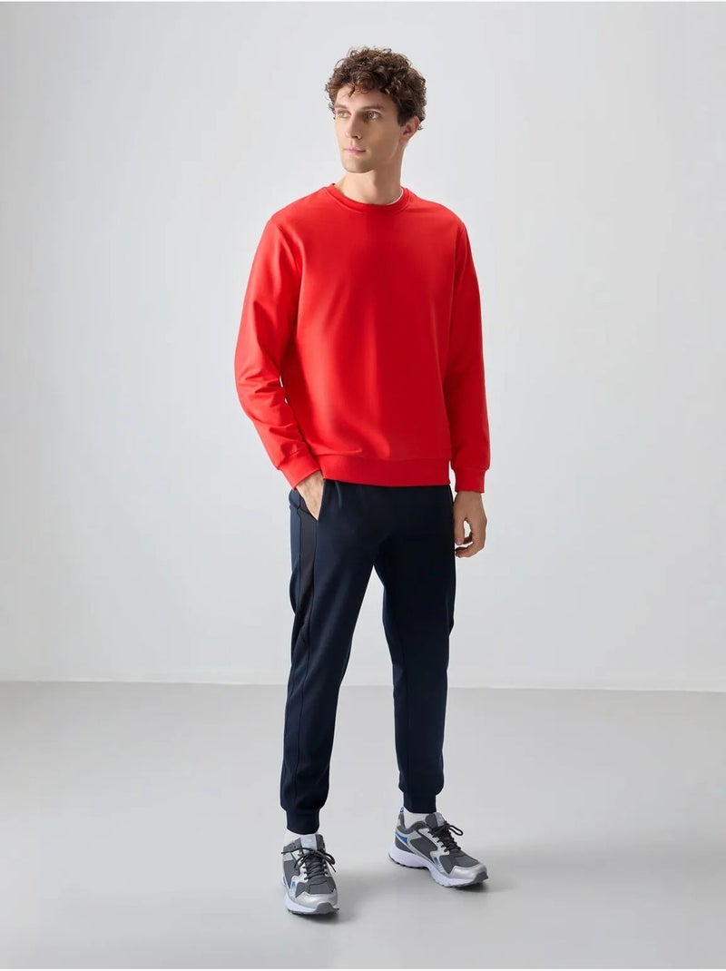 Felpa da uomo tinta unita con girocollo tommy Rosso - Kiabi