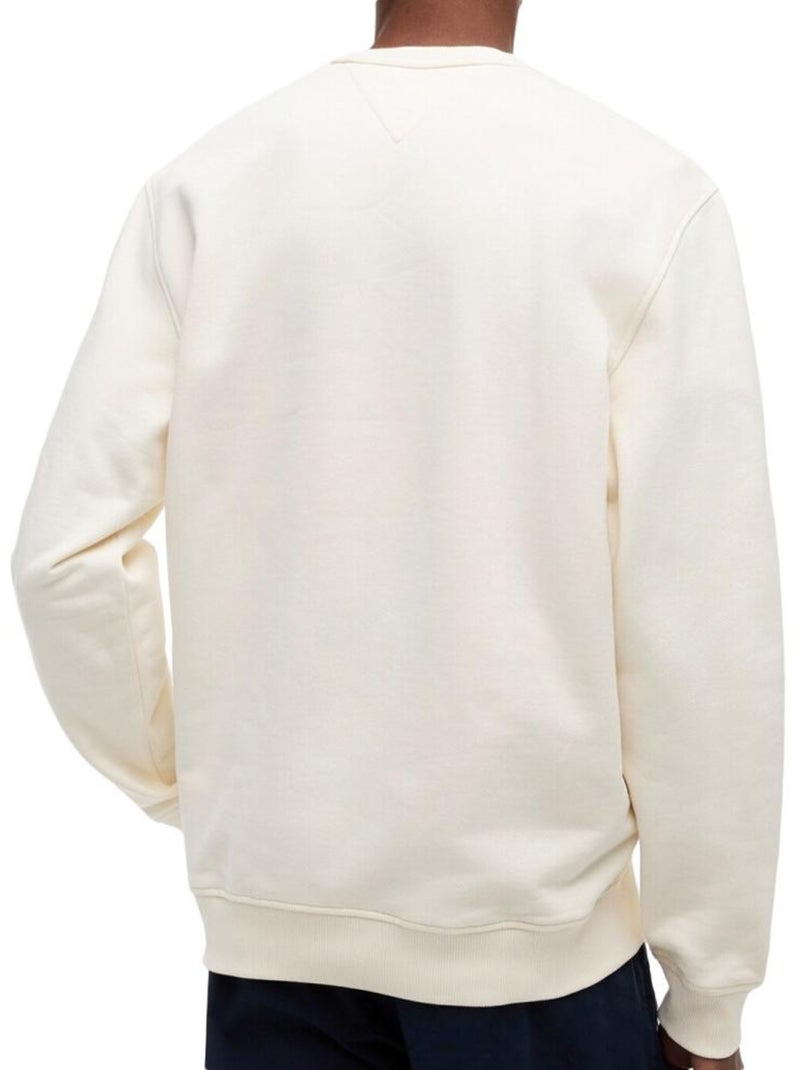 Felpa da uomo tommy hilfiger con logo girocollo Beige - Kiabi
