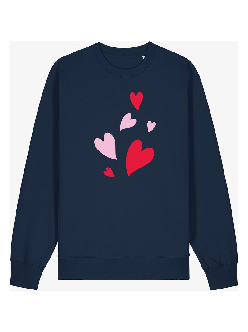 Felpa Donna - BACK MANY HEARTS Blu marino - Kiabi