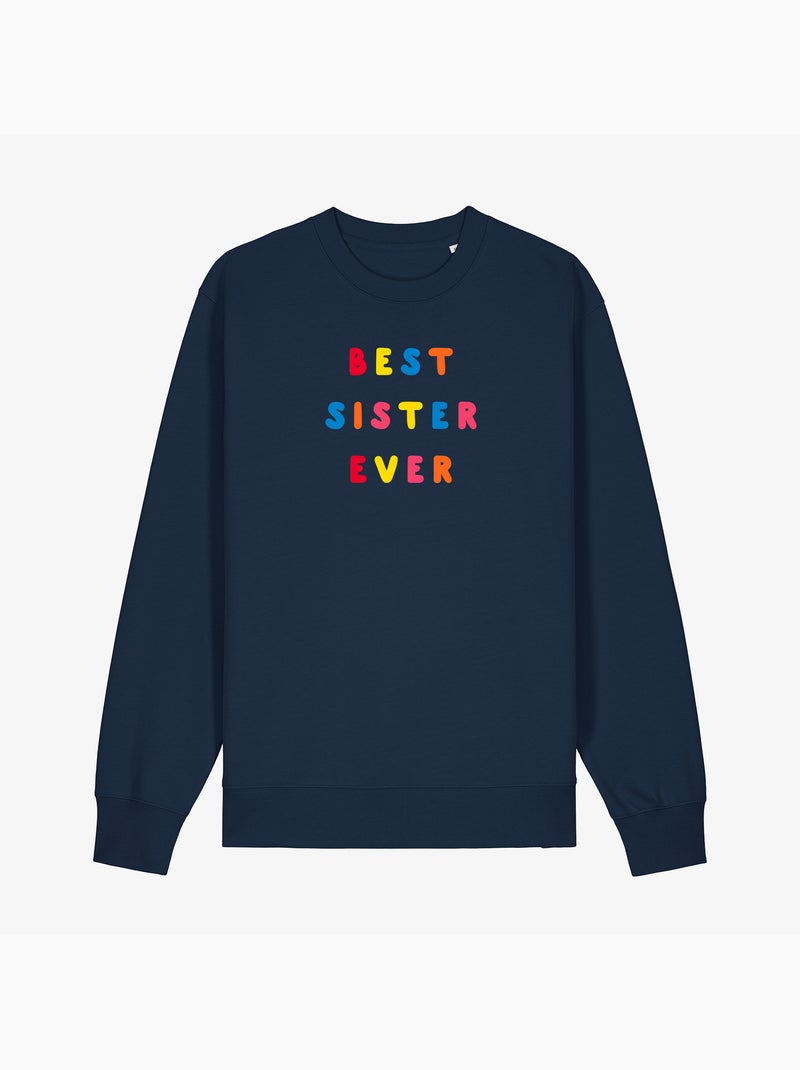 Felpa Donna - BEST SISTER EVER COLORÉE WAF Blu marino - Kiabi