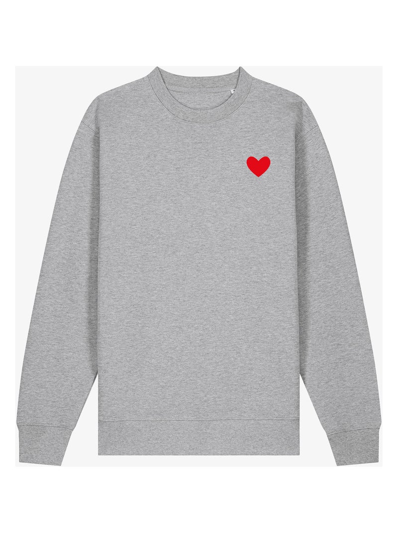 Felpa Donna - DESSIN PETIT COEUR Grigio melangiato - Kiabi