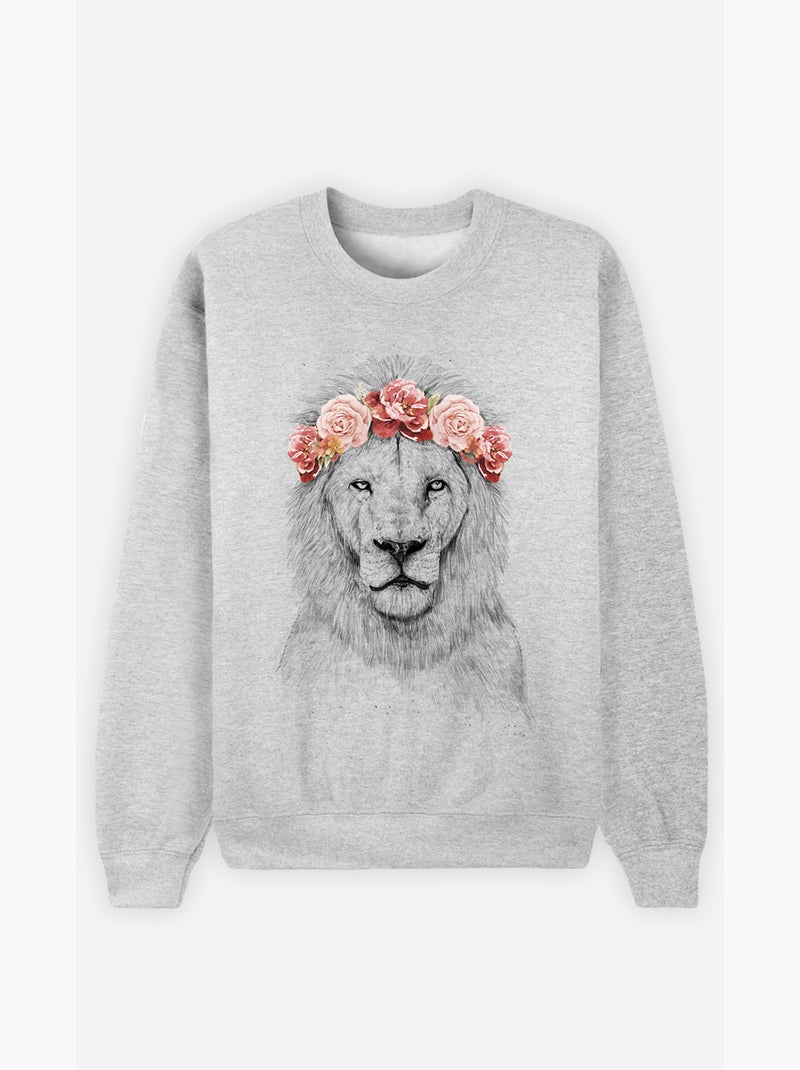 Felpa Donna - FESTIVAL LION SPRING Grigio melangiato - Kiabi