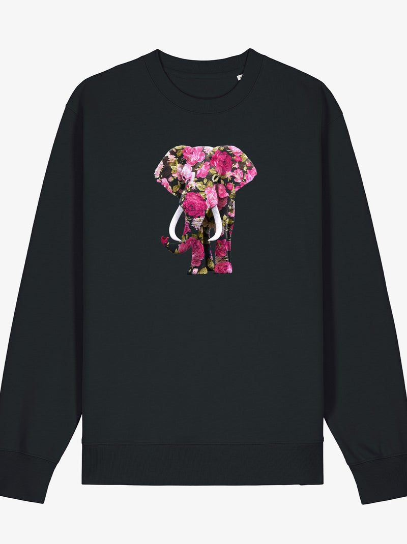 Felpa Donna - FLORAL ELEPHANT Nero - Kiabi