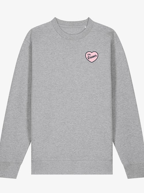 Felpa Donna - GIRL POWER PINK HEART - Kiabi