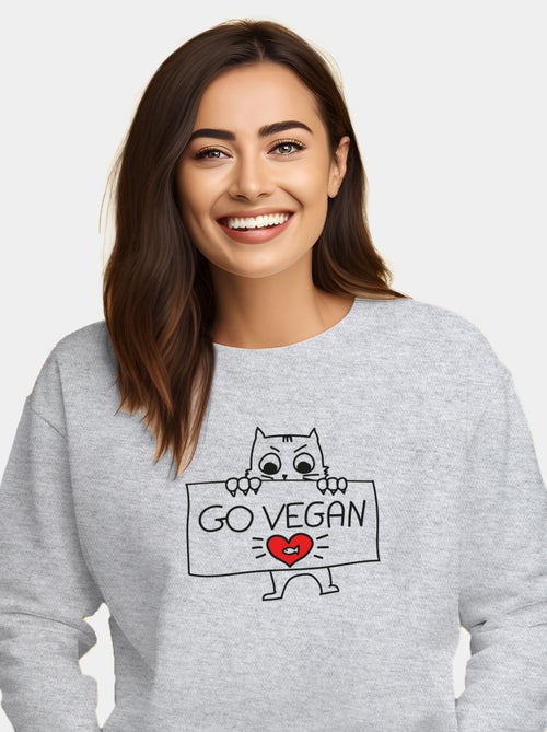 Felpa Donna - GO VEGAN - Kiabi