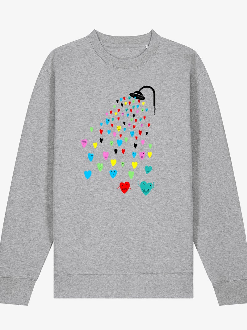 Felpa Donna - LOVE SHOWER Grigio melangiato - Kiabi